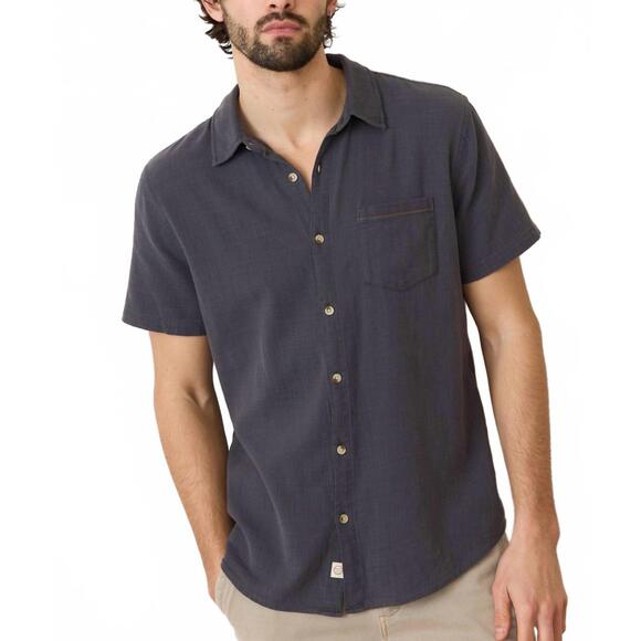 NEW MARINE LAYER stretch selvage shirt in india ink
